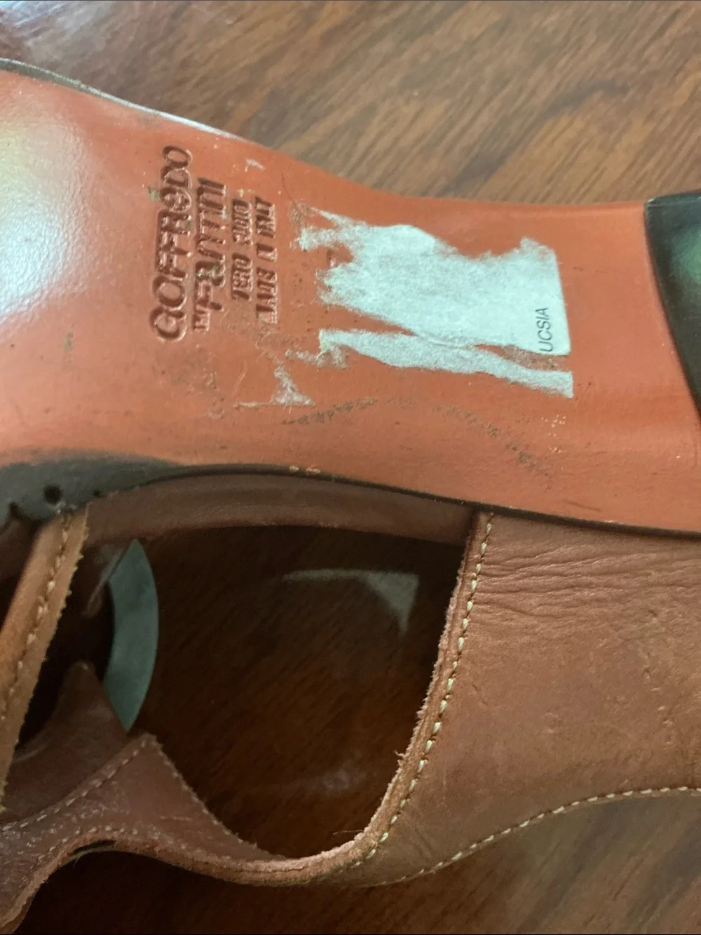 Cole Haan Brown Leather Slingback Heels with Mint Accents